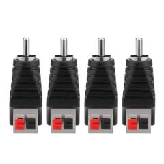 【迅速発送】EIGHTNOO スピーカーワイヤー to RCA アダプター 4個セット スピーカー RCA オス to 2 端子メススプリングプレスタイプ コネクタアダプタ スピーカーとアンプに使用