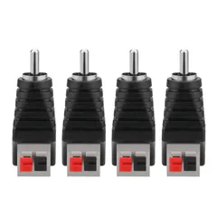 【迅速発送】EIGHTNOO スピーカーワイヤー to RCA アダプター 4個セット スピーカー RCA オス to 2 端子メススプリングプレスタイプ コネクタアダプタ スピーカーとアンプに使用
