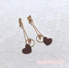 ブラウン ゆらゆらハート／チョコ(NO.574)