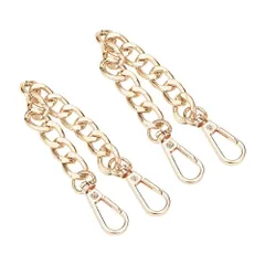 持ち手 口金 がま口 財布 ショルダーベルト ハンドバッグ チェーンベルト 携帯 20cm長さ チェーン ストラップ素材 交換用 ジュエリー用 アルミニウム 2本入り アクセサリーパーツ PandaHall 手作り素材 PH