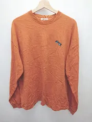 ◇ Θ Adoon plain アドーンプレーン プリント 長袖 Tシャツ カットソー サイズM ブラウン系 メンズ E  【1411070017710】のサムネイル