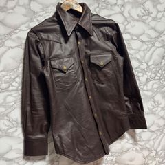 希少【genuine leather】レザーシャツ ウエスタンシャツ/レザージャケット