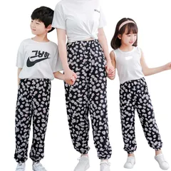 送料無料 Q.フラワー 子供用 韓国子供服 長ズボン ロングパンツ 薄い 薄手 虫よけパンツ 涼しい 速乾 軽量 親子コーデ リンクコーデ おしゃれ ボトムス 春 夏 90cm 100cm 110cm 120cm 130cm 140cm 150cm