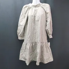 ◇ ◎ ●未使用● EDIT COLOGNE ワンピース かわいい ガーリー 長袖 チュニック サイズM ライトカーキ レディース E  【1310130038781】