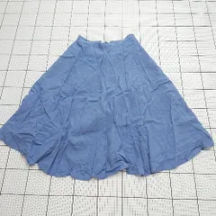 ◇ ⊂ サニーレーベル シンプル系 膝下丈 ギャザー スカート サイズ38 ブルー系 レディース E  【1508200025360】