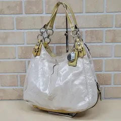 6 COACH コーチ オプアート トートバッグ ベージュ