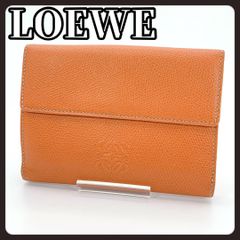 LOEWE ロエベ 三つ折り財布 バーガンディ ゴールド 傷あり - メルカリ