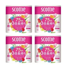トイレットペーパー スコッティ フラワーパック  3倍長持ち 4ロール ダブル トイペ  【×4個セット】のサムネイル