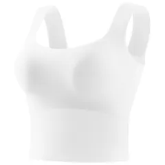 カップ付きシームレスタンクトップ レディース インナー ブラトップ ノンワイヤー パッド取り外し可 美胸 フィット ストレッチ スタイルアップ黒 白 緑 b21003