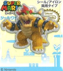 ING-MRS-033 キャラクター シール（ 刺しゅう ） ワッペン  スーパーマリオ （ クッパ ) スター キャラクターワッペン アップリケ アイロン 刺繍 かわいい おしゃれ マーク キッズ 子供 こども 入園 入学