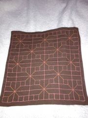 【送料込】完成品　刺し子 ふきん　井桁剣型立てつなぎ　30×30