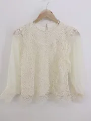 ◇ ems excite エムズエキサイト 長袖 ブラウス カットソー サイズF ベージュ系 レディース P  【1301090012485】