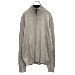 NAUTICA ハーフジップ コットンニット セーター M ライトベージュ ノーティカ ワンポイントロゴ 古着卸 アメリカ仕入 a702-5860