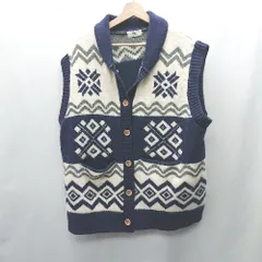 ◇ ⊇ MN.L 袖なし ニット ベスト サイズF ネイビー系 レディース E  【1502060025416】