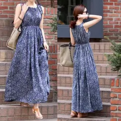 スカート ワンピース プルオーバー レディース ロングスカート ロング 袖なし ノースリーブ ラウンドネック 襟なし ノーカラー ウエストマーク ハイウエスト ウエストゴム 伸縮性 薄手 かわいい 大人可愛い きれいめ シンプル カジュアル 上品 おしゃれ か