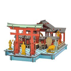 hacomo 宮島 厳島神社 玩具 おもちゃ 組立式 工作 ダンボール クラフト 小学生 春休み GW 夏休み 冬休み 宿題 工作キット インテリア PUSUPUSU プスプス
