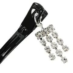 髪飾り 成人式 振袖 前撮り 袴 黒 シルバー かんざし ラインストーン ピン クリップ クリスタル キラキラ シンプル 帯飾り キ No.9-4745