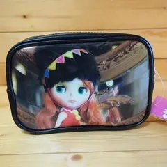 ラージスクエアペンケース（ブライス/ブラッック）ポーチ　35165/筆箱 ポーチ 四角い