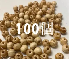 ひのき製　ウッドビーズ　8mm 100個！のサムネイル