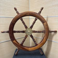 ヴィンテージ オーク無垢材 操舵輪 かじ 船 舵 ラット ハンドル オブジェ ヴィンテージ オーク無垢材 操舵輪 かじ 船 舵 ラット ハンドル