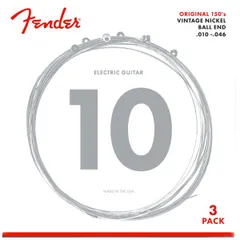 Fender Original 150 Guitar Strings, Pure Nickel Wound, Ball End, 150R(3) .010-.046 Gauges, 3-Pack エレキギター弦〈フェンダー〉のサムネイル