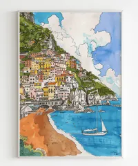 風景画立体絵イタリアオブジェ置物インテリア工芸品美術品A2780