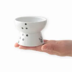 【特売】猫壱(necoichi) ハッピーダイニング 猫用 脚付フードボウル プチ 猫柄(旧おやつ皿) 電子レンジ&食器洗浄機対応のサムネイル