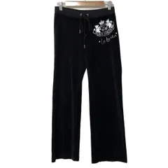 【JUICY COUTURE】ストレートレッグ サイドロゴ パンツ ブラック JUICY COUTURE】ストレートレッグ サイドロゴ パンツ ブラック