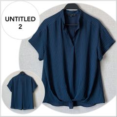 A0330【美品♪】アンタイトル　ツイスト裾ストライプスキッパーブラウス