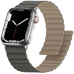 Anlinser コンパチブル Apple Watch バンド49mm 46mm 45mm 44mm 42mm、磁気両面リバーシブルアップルウォッチバンド iWatch Ultra 2/Ultra シリーズ10/9/8/7/6/5/4/3/SE 用（グレー