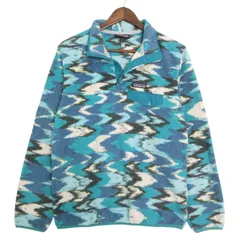 patagonia パタゴニア SYNCHILLA シンチラ スナップT フリースジャケット アウトドア 総柄 ブルー (メンズ M) 中古 古着 A4381