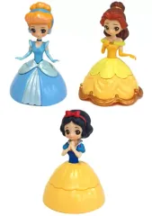【中古】トレーディングフィギュア 全3種セット 「ディズニープリンセス カプキャラヒロインドール～シンデレラ・ベル・白雪姫～」