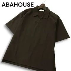 【美品】ABAHOUSE アバハウス 春夏★ ミニパイル ワイドフィット 半袖 スキッパー ポロシャツ Sz.48 メンズのサムネイル