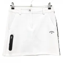 【美品】キャロウェイ スカート 白 サイドロゴ レディース M ゴルフウェア Callaway