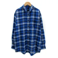 コムサイズム COMME CA ISM カジュアルシャツ 長袖 ボタンダウン チェック柄 M マルチカラー ブルー 青 /MS30