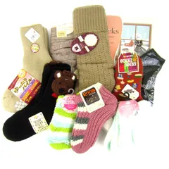 靴下 10点セット 未使用 ルームソックス あったか他 まとめて 大量 レディース 【中古】