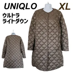 UNIQLO ユニクロ レディース ウルトラライトダウンキルティングジャケット XL ロング アウター ジャケット 212-400718 ベージュ系 (L2)★