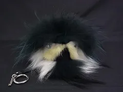 ■極美品■ FENDI フェンディ モンスター バッグバグズ ファー バッグチャーム キーホルダー グリーン系×ホワイト系 FI9386