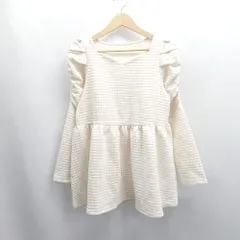 ◇ ⊇ prose verse プロズヴェール パール装飾 肩ギャザー 長袖 チュニック サイズM アイボリー レディース E  【1504240001685】