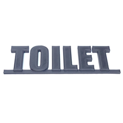 トイレ　サイン　TOILET文字　アルファベット　黒　プラスチック