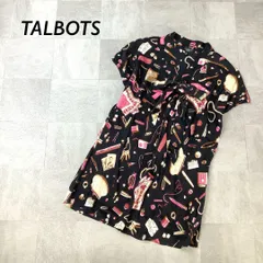 TALBOTS 総柄 シアー リボン タイ ブラウス フレンチスリーブのサムネイル