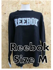 Reebok リーボック　スウェット　刺繍　デカロゴ　ビックサイズ　ゆるだぼ　バックプリント　黒　M