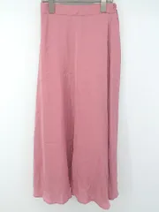 ◇ natural couture ウエストゴム 大人女子 かわいい ロング フレア スカート サイズM ピンク レディース P  【1307040023242】