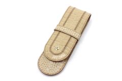 モンブラン ペンケース 2本用 ベージュ ホワイトスター レザー 型押し