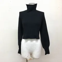 Ungrid バックリボンニットプルオーバー ハイネック ショート丈 バックオープン ブラック FREE