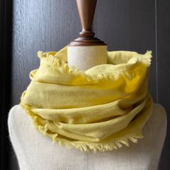あったらいいな♪を形に…一枚仕立てゆらゆらフリンジWスヌード　ミモザ
