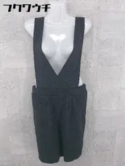 ◇ nano universe ウエストゴム ノースリーブ 膝丈 ジャンパー スカート サイズF ダークグレー レディース 【中古】 【1002798505452】