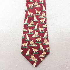 中古 ネクタイ 犬 シルク エンジ 25jul01