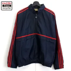 80s vintage adidas ハーフジップ プルオーバー ナイロンジャケット メンズ 表記Mサイズ