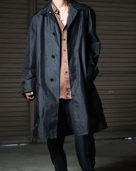 1970s- Rainfair balmacaan raincoat black 70年代 ナイロン ステンカラー バルマカーン レイン コート 黒 ブラック